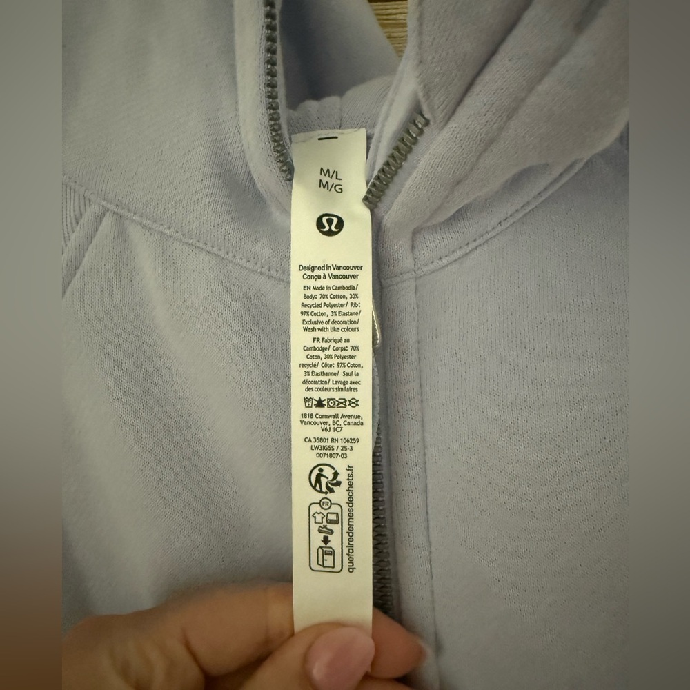 Lululemon Lavender Oversized Scuba Full Zip Hoodie Jacket - Picture 2 of 2